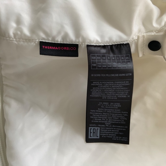 BURTON Gore-Tex pillowline anorak/off white/womens XL/non smoker - Picture 10 of 16